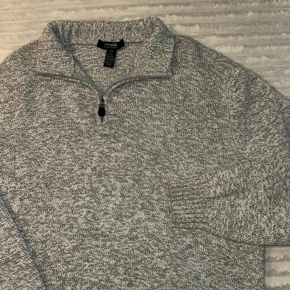 Giorgiolini Sweater Men L Wool  Cashmere Blend 1/4 Zip Made in Italy Pullover‎